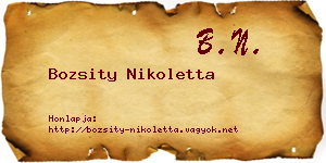 Bozsity Nikoletta névjegykártya